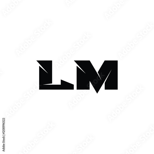 LM monogram logo design letter text name symbol monochrome logotype alphabet character simple logo