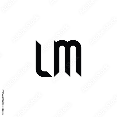 LM monogram logo design letter text name symbol monochrome logotype alphabet character simple logo
