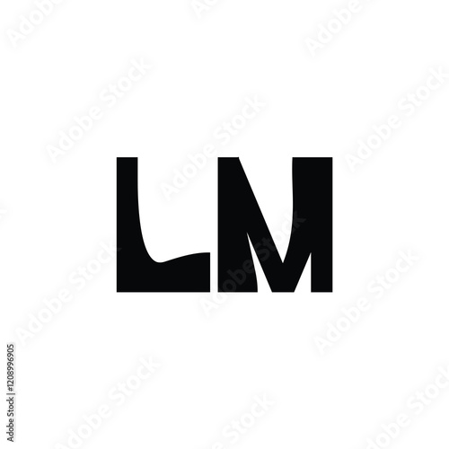 LM monogram logo design letter text name symbol monochrome logotype alphabet character simple logo
