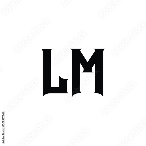 LM monogram logo design letter text name symbol monochrome logotype alphabet character simple logo