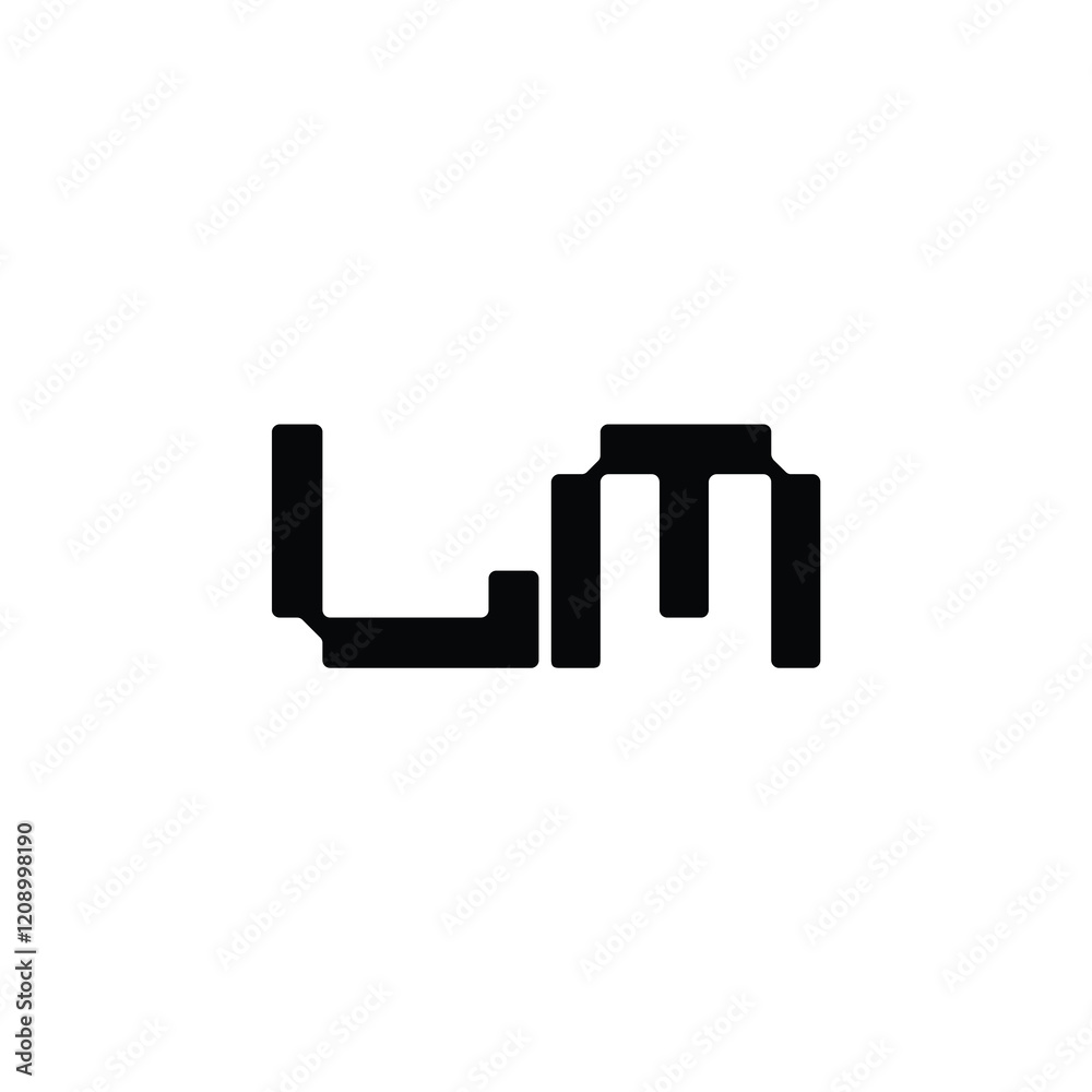 LM monogram logo design letter text name symbol monochrome logotype alphabet character simple logo