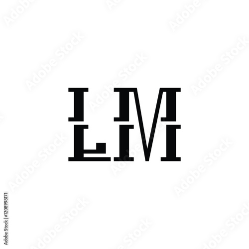 LM monogram logo design letter text name symbol monochrome logotype alphabet character simple logo