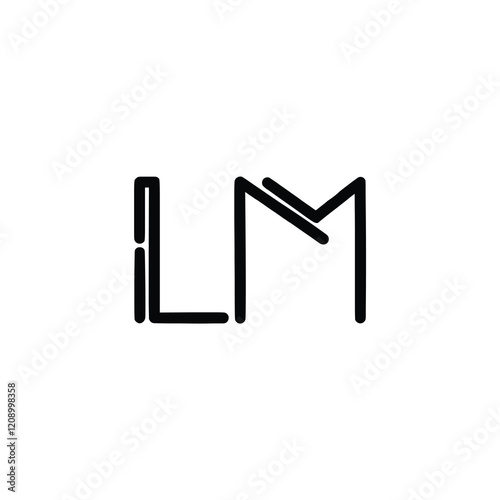 LM monogram logo design letter text name symbol monochrome logotype alphabet character simple logo