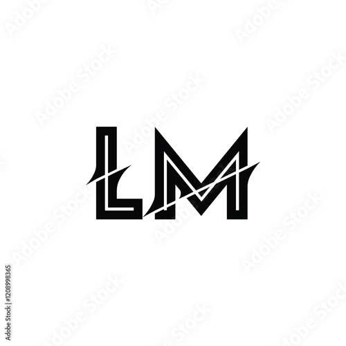 LM monogram logo design letter text name symbol monochrome logotype alphabet character simple logo