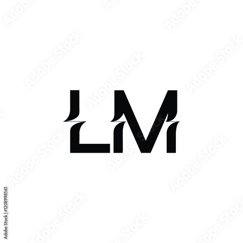 LM monogram logo design letter text name symbol monochrome logotype alphabet character simple logo