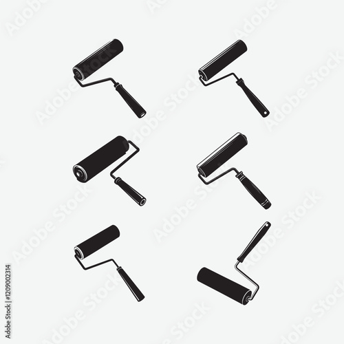 Explore a sleek black paint roller silhouette design, perfect for logos, DIY projects, and creative artwork. High-quality vector illustration for versatile digital and print use.