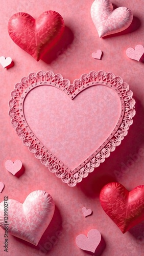 Romantic background, valentine's day greeting card with hearts