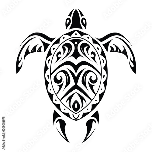 Tribal Maori style turtle tattoo