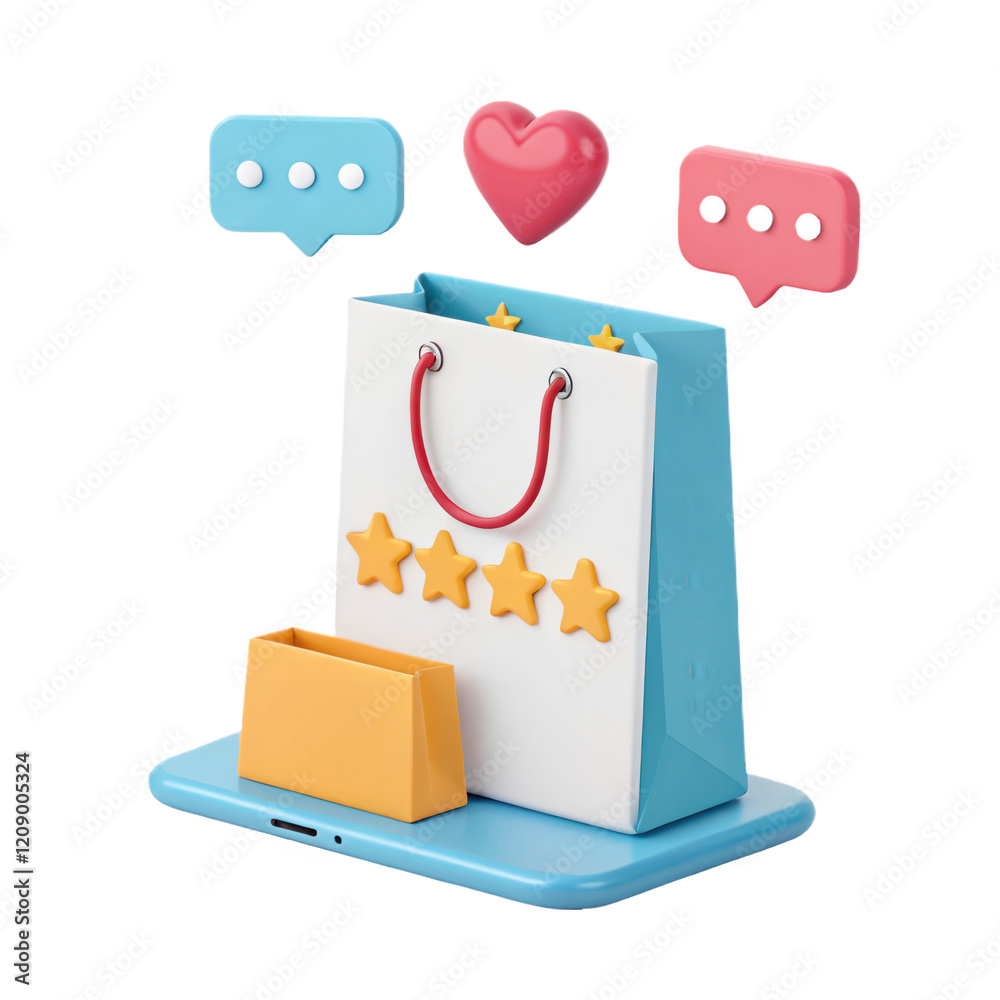 online shopping 3d cute icon illustration online shopping 3d cute icon illustration