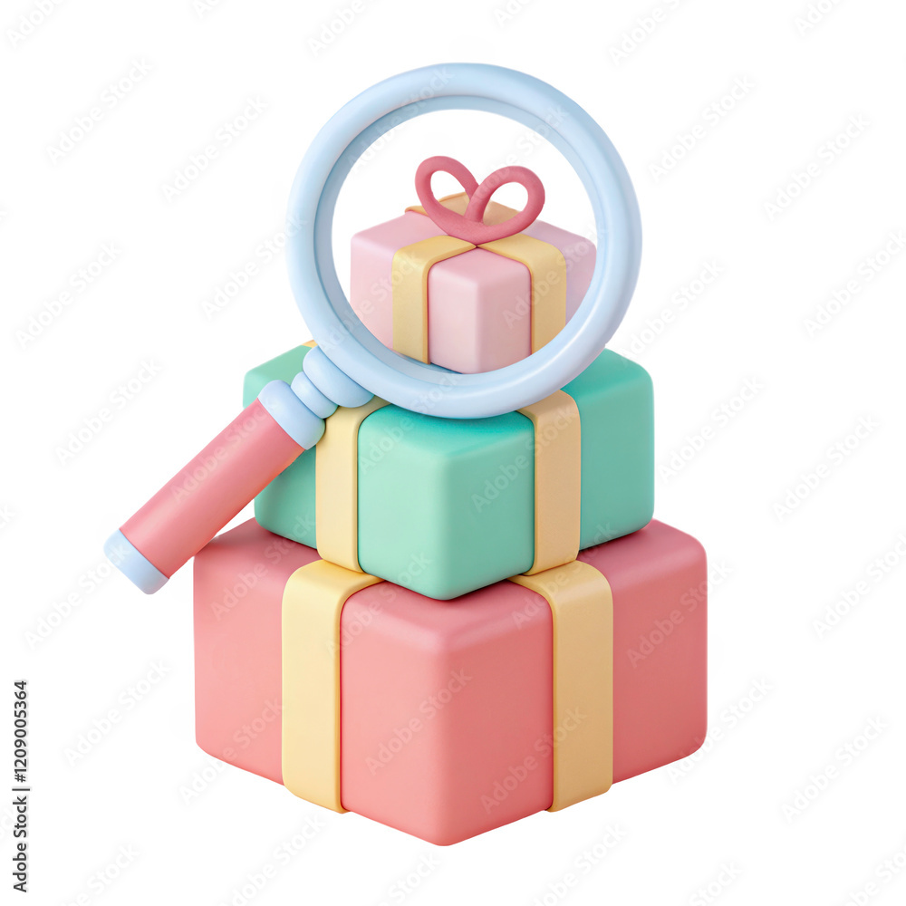 Obraz premium product search 3d cute icon illustration