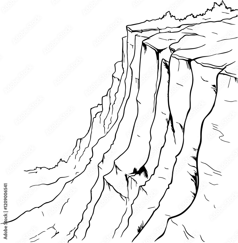 Fototapeta premium edge cliff sketch drawing