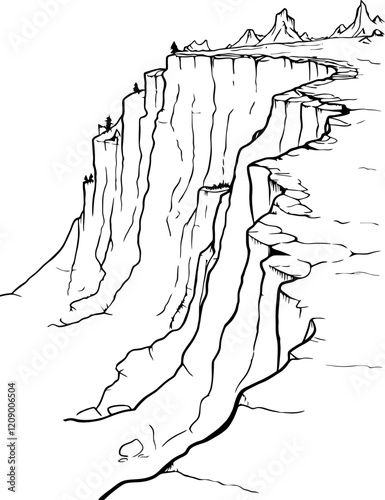 edge cliff sketch drawing