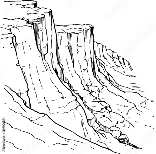edge cliff sketch drawing