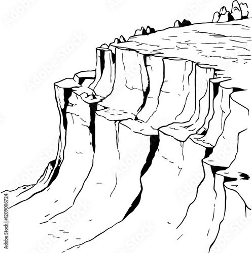 edge cliff sketch drawing