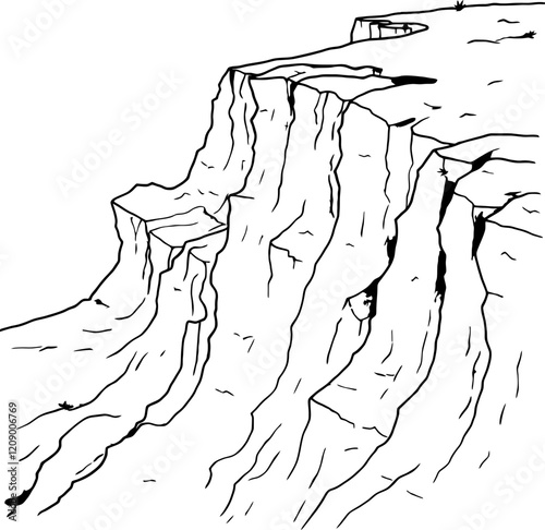 edge cliff sketch drawing