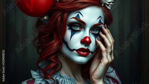 portrait of a beautiful clown