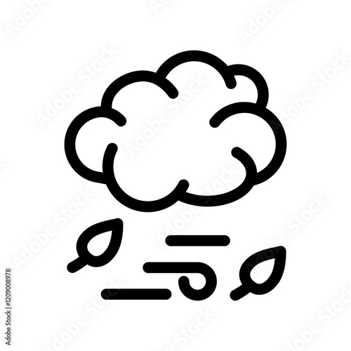 windy cloud outline style