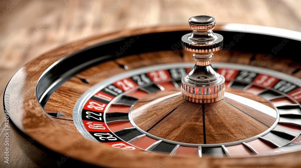 close up of roulette wheel showcasing ball in motion, creating excitement close up of roulette wheel showcasing ball in motion, creating excitement