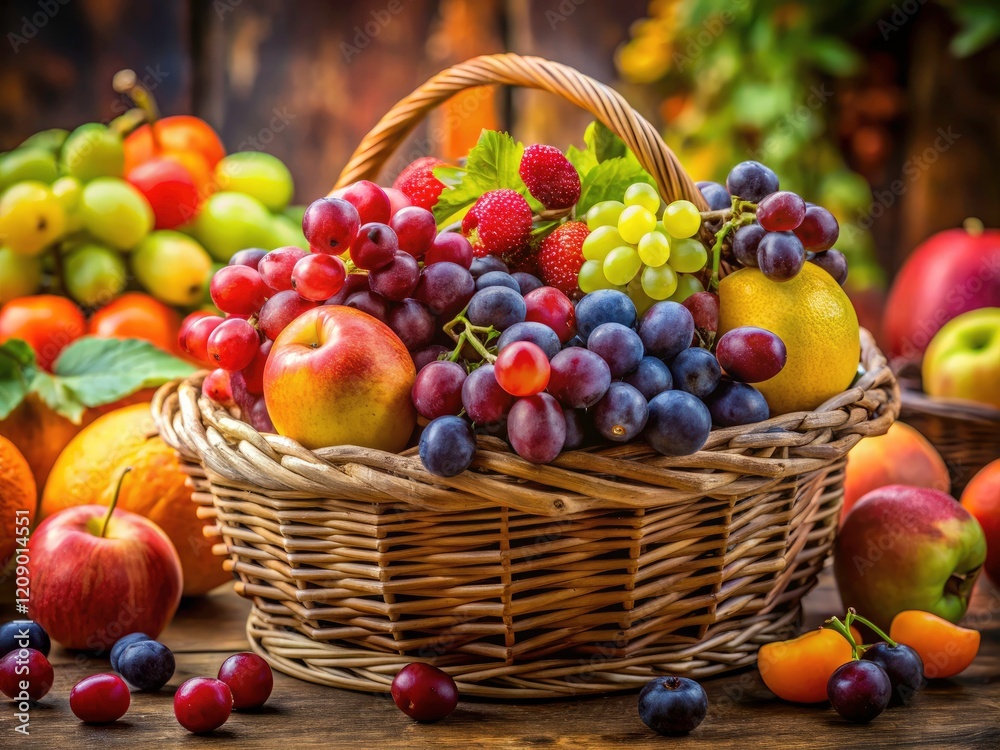 High Depth of Field Still Life Photography: Vibrant Colorful Fruit Basket Photo High Depth of Field Still Life Photography: Vibrant Colorful Fruit Basket Photo