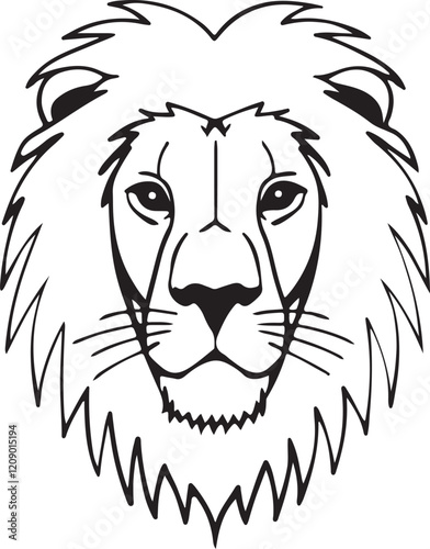 Black and white lion face
