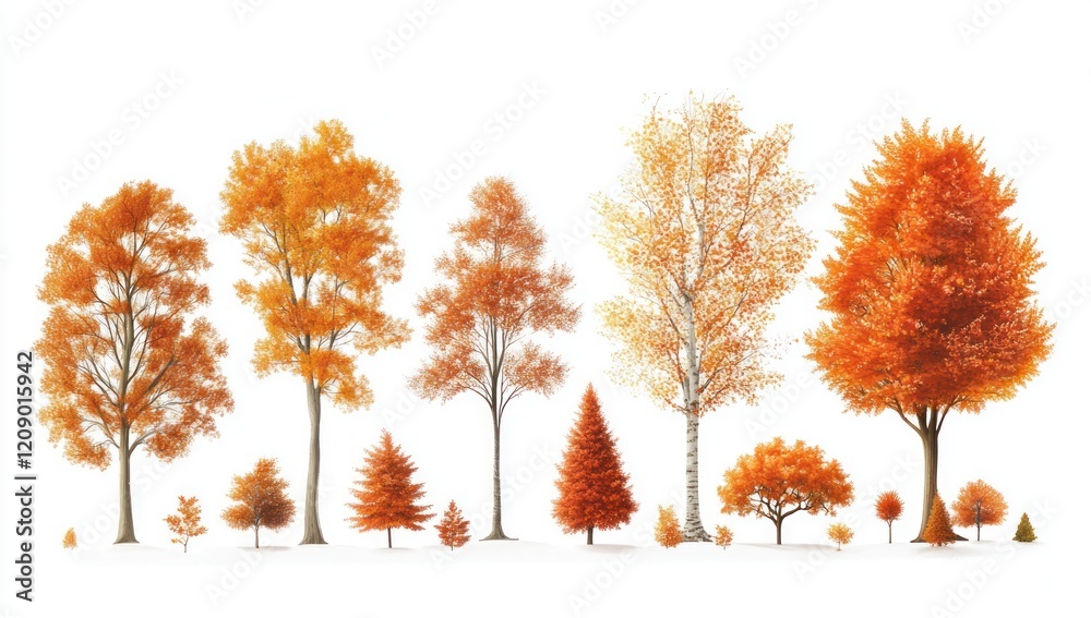 Autumnal Tree Collection: A Diverse Range of Fall Foliage Autumnal Tree Collection: A Diverse Range of Fall Foliage