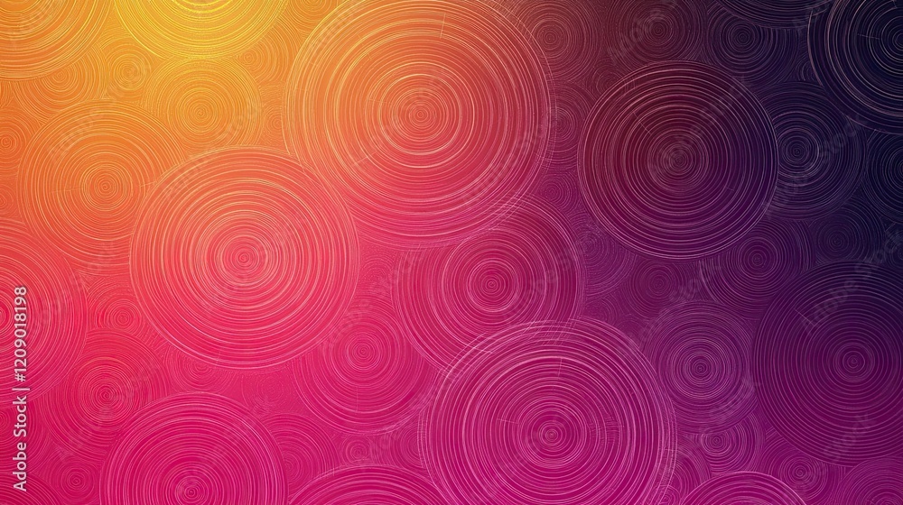 Abstract Background Of Overlapping Concentric Circles In Warm Colors
