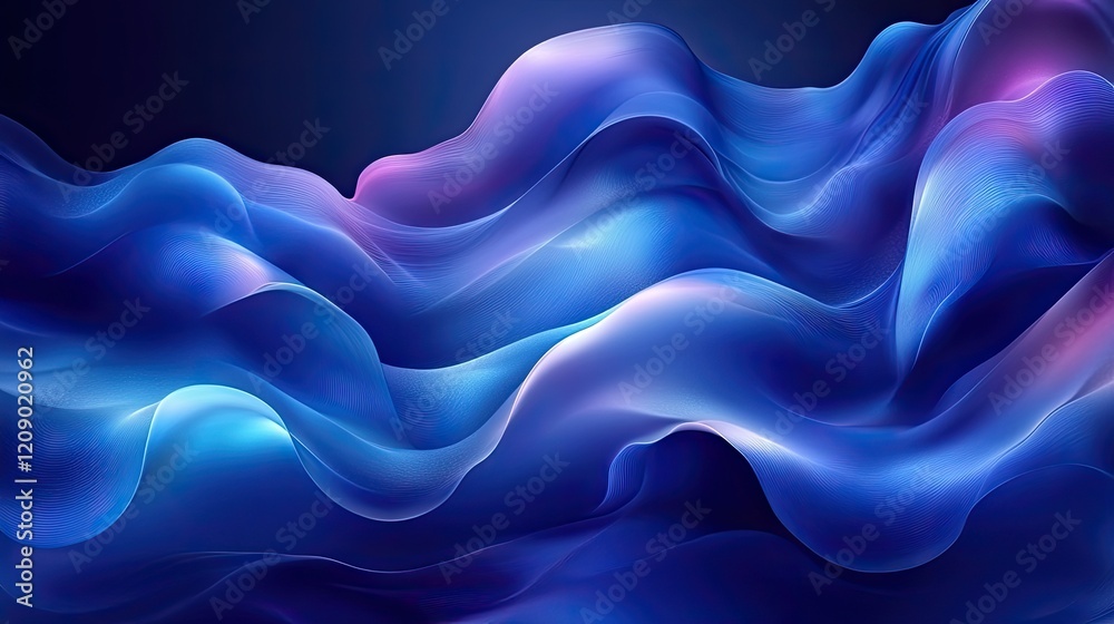 Abstract blue waves flowing, digital art, dark background, website design Abstract blue waves flowing, digital art, dark background, website design