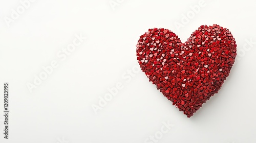 A large red heart composed of many small hearts