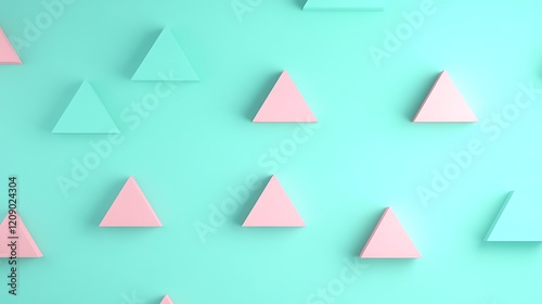 Free Download Colorful Geometric Triangle Shapes on a Soft Blue and Green Background for Modern Design and Decoration - GFXLoad