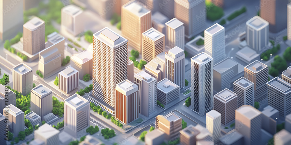 Cityscape Miniature: A captivating aerial view of a miniature city, its buildings rendered in a minimalist style, captures the essence of urban sprawl with intricate detail and a playful aesthetic. Cityscape Miniature: A captivating aerial view of a miniature city, its buildings rendered in a minimalist style, captures the essence of urban sprawl with intricate detail and a playful aesthetic.