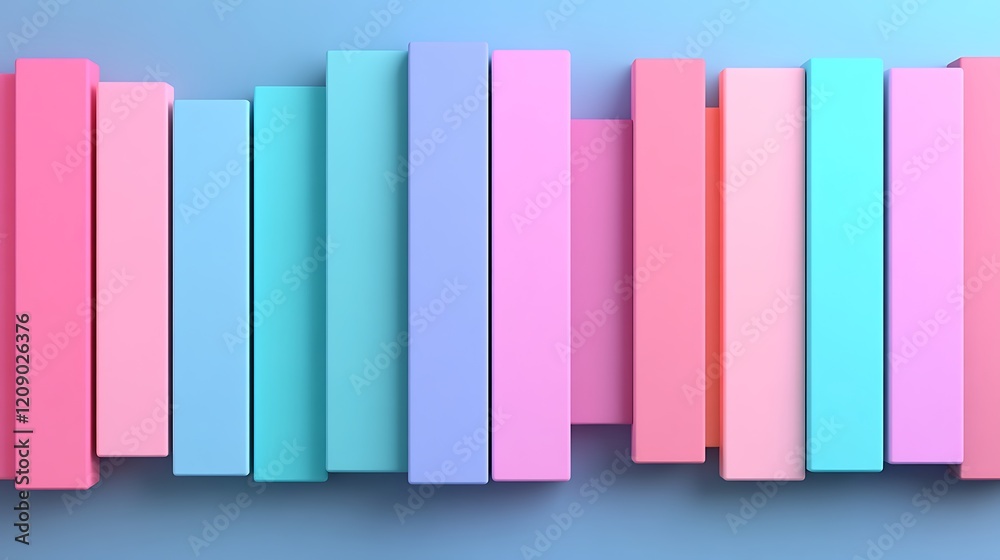 Fototapeta premium Colorful Stacked Books on a Blue Background for Modern Home Decor and Creative Design Inspiration