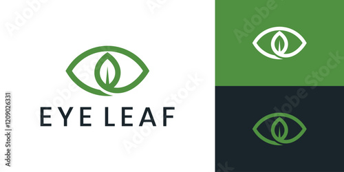 Eye leaf logo icon vector design