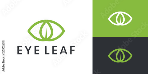Eye leaf logo icon vector design