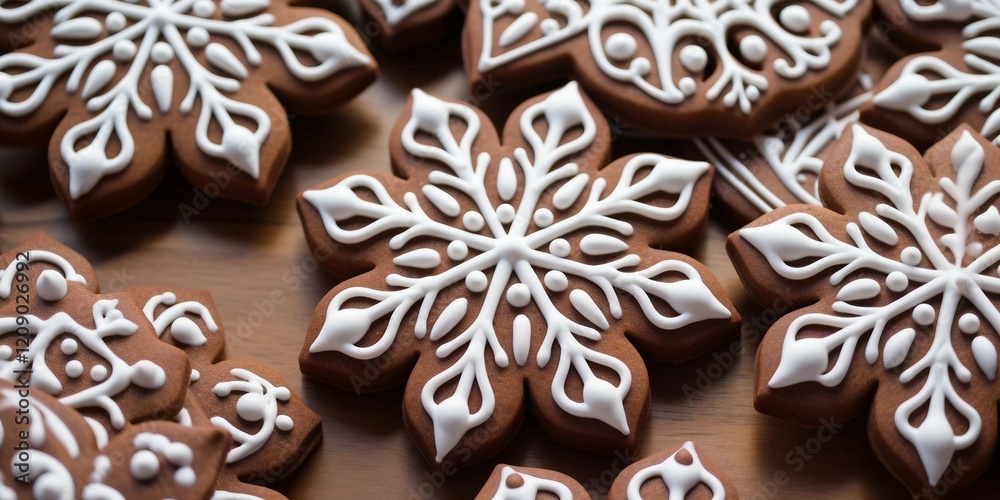 Snowflake-shaped Cookie for Holiday Decorations Snowflake-shaped Cookie for Holiday Decorations