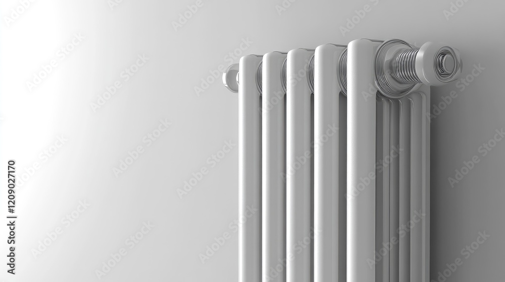 Modern white radiator design on sleek background showcasing minimalistic heating solutions for contemporary interiors Modern white radiator design on sleek background showcasing minimalistic heating solutions for contemporary interiors