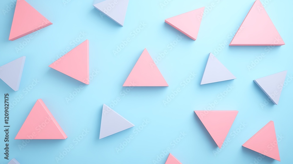 Colorful Triangles in Pink and Blue Arranged Creatively on a Bright Background for Design and Background Use Colorful Triangles in Pink and Blue Arranged Creatively on a Bright Background for Design and Background Use
