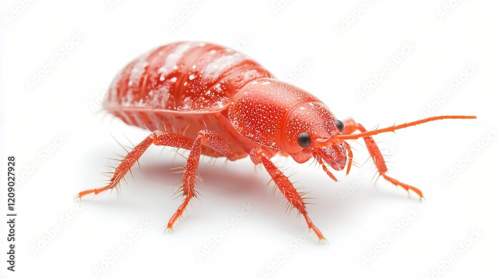 Close up of a vibrant red insect with white spots detailed macro photography of a tiny creature on Close up of a vibrant red insect with white spots detailed macro photography of a tiny creature on