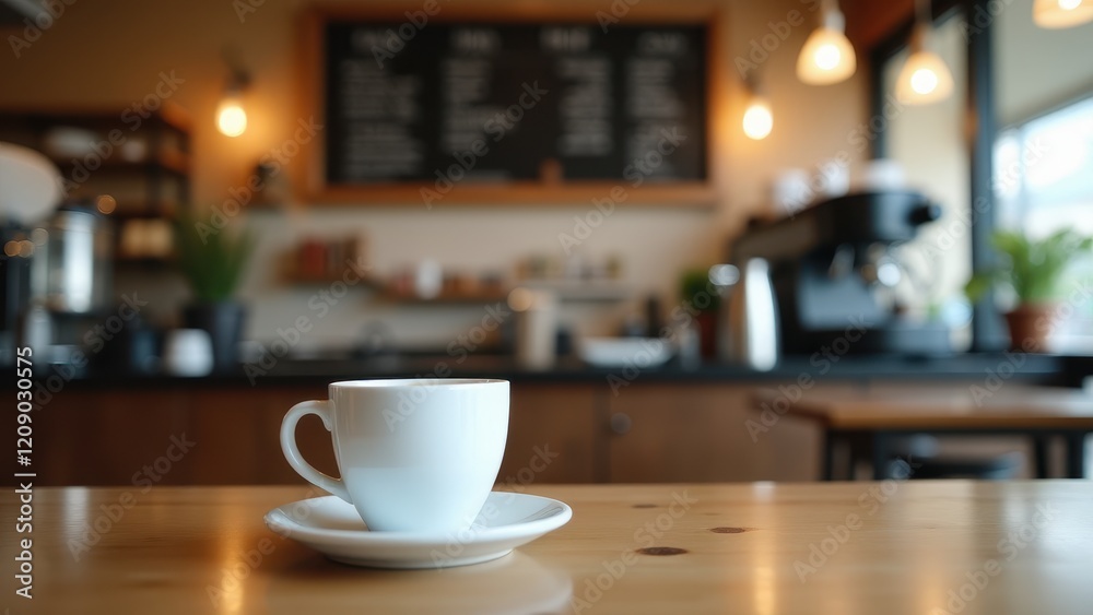 Vertical Business Card Mockup, CafГ© setting with card coffee cup photorealistic