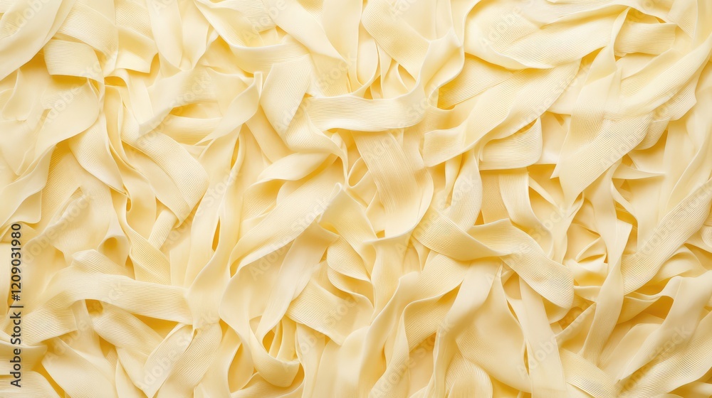 Dried Raw Fettuccine Pasta Flat Lay Background in Creamy Beige Color Textures on Neutral Surface for Culinary and Cooking Themes Dried Raw Fettuccine Pasta Flat Lay Background in Creamy Beige Color Textures on Neutral Surface for Culinary and Cooking Themes