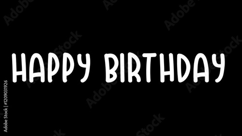 text title happybirthday animation on transaparent background photo