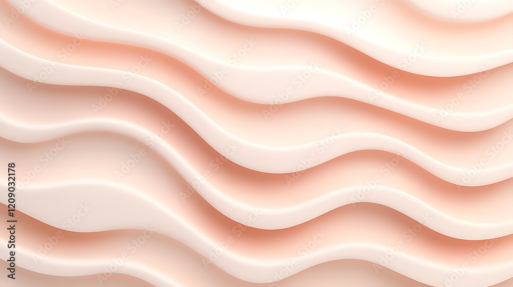 Obraz premium Elegant Abstract Wave Pattern Background in Soft Peach and Cream Colors for Modern Design Projects