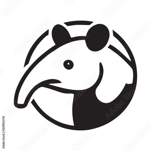 2d logo tapir with white background