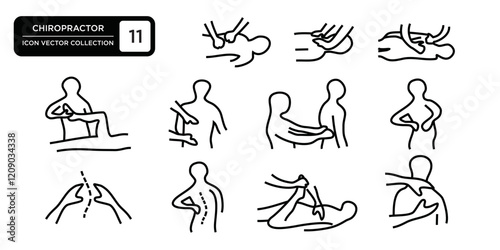 Chiropractor icon collection, vector icon templates are editable and resizable.