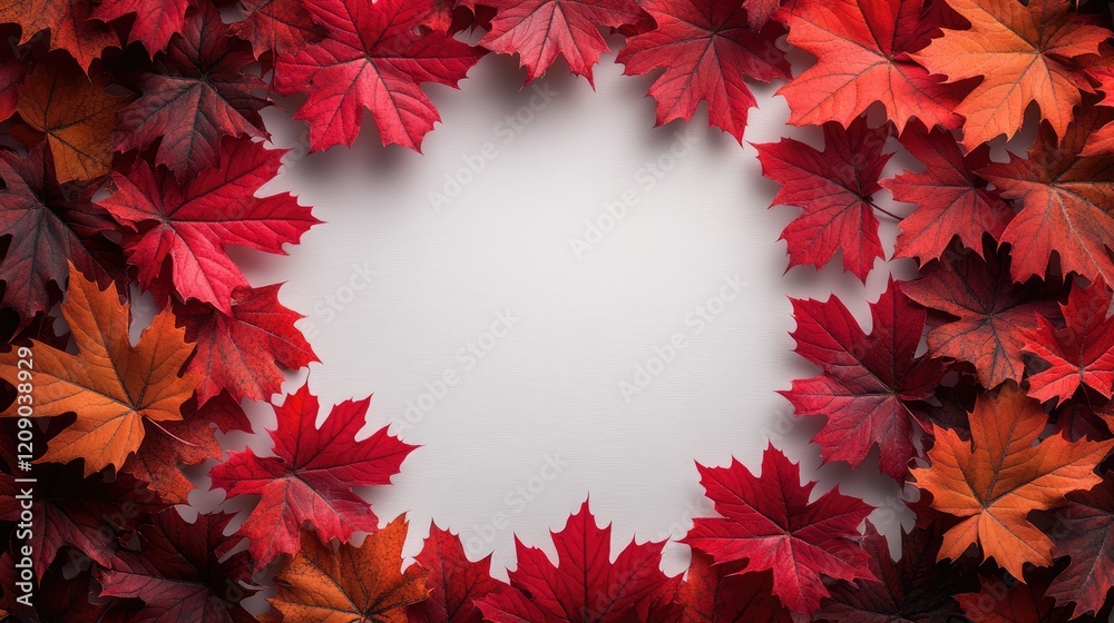 Autumn leaves frame, white background, fall design, greeting card Autumn leaves frame, white background, fall design, greeting card