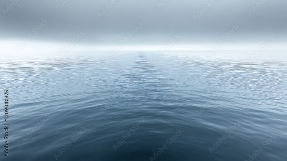 Fototapeta premium Serene Waters Under a Misty Sky