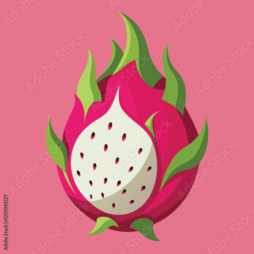 


Vibrant Dragonfruit Vector Illustration: Fresh, Exotic Fruit Design  