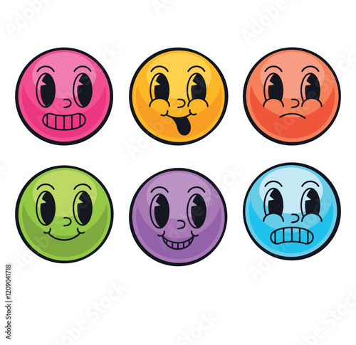 Emoji Smiley Face Vector Line Stroke, Set of emoticons emoji vector