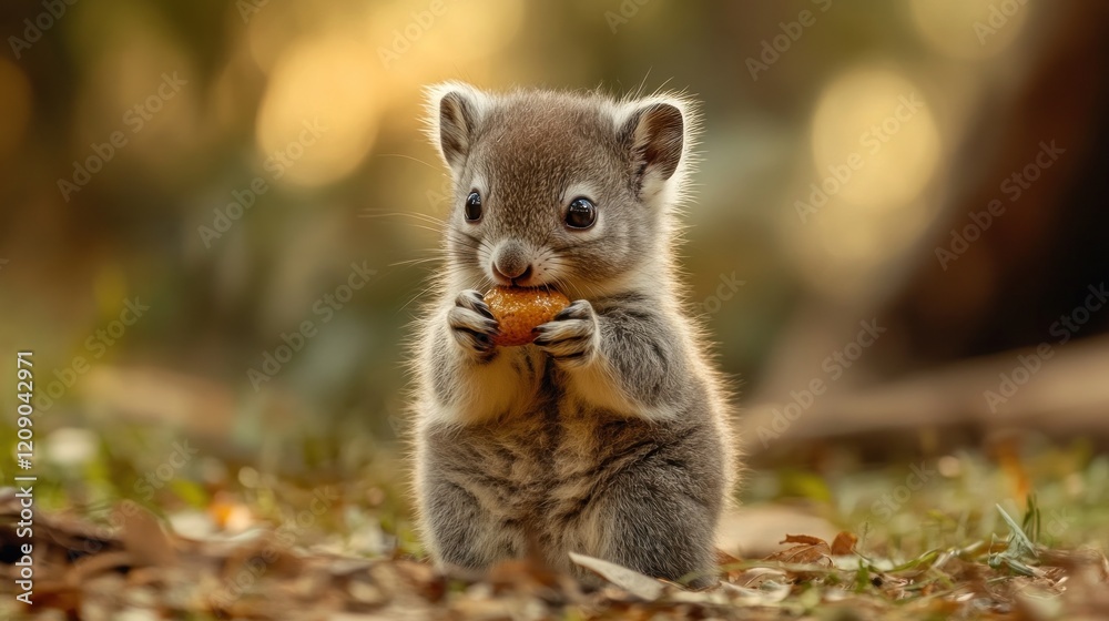 Adorable Baby Squirrel Enjoying a Treat in the Forest Adorable Baby Squirrel Enjoying a Treat in the Forest