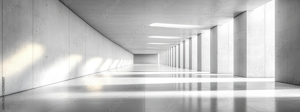 Obraz premium Minimalist Interior Design with Geometric Shapes and High Key Lighting in Modern Architecture