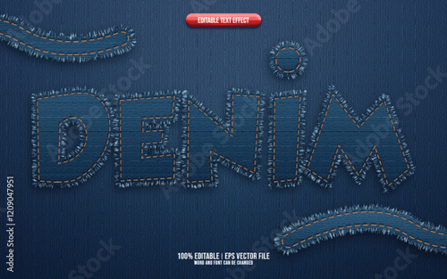 Denim 3D editable text effect